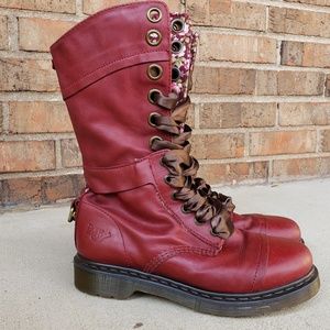 Doc Martens Triumph Red Floral Boots